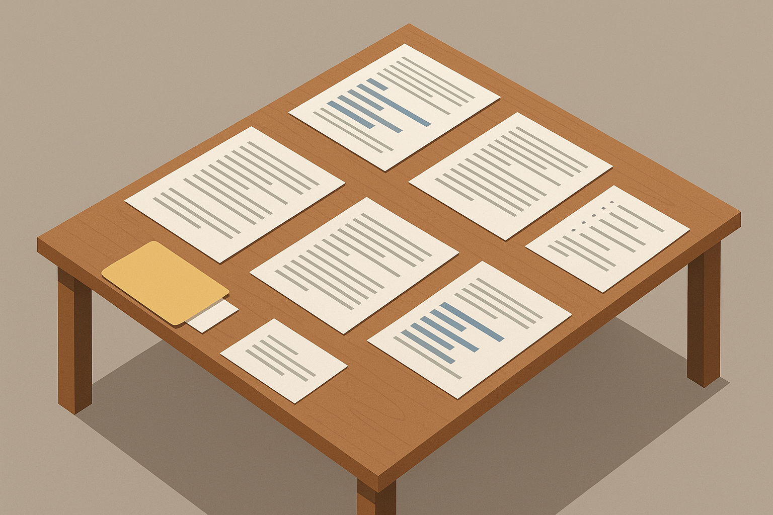 lentelė su dokumentais